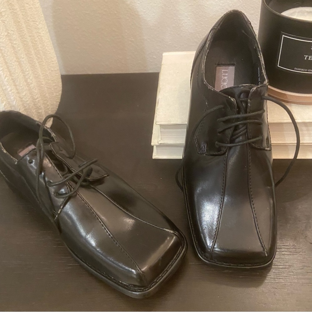 Source Unknown Black Kids Dress Shoes